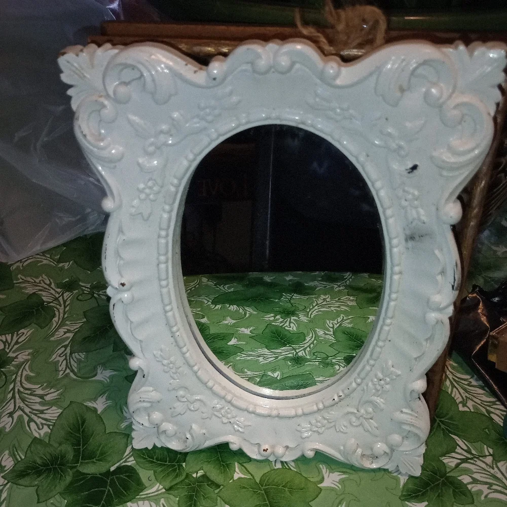 Elegant Vintage White Ornate Wall Mirror 10